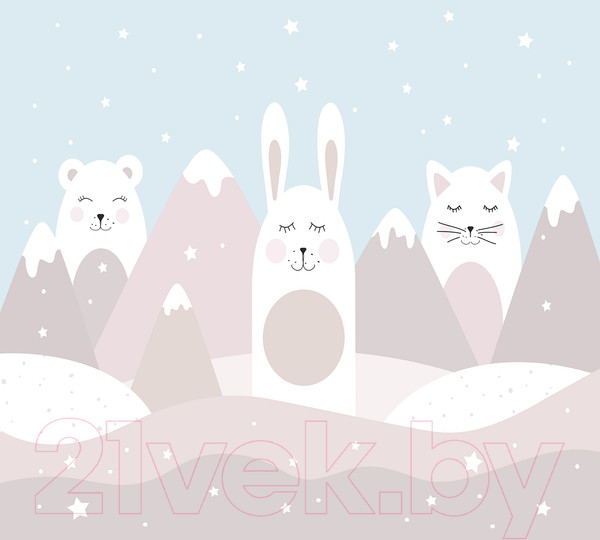 Изображение товара Фотообои листовые Vimala Белые зайцы (270x300)