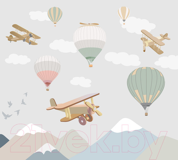 Изображение товара Фотообои листовые Vimala Детские самолеты (270x300)