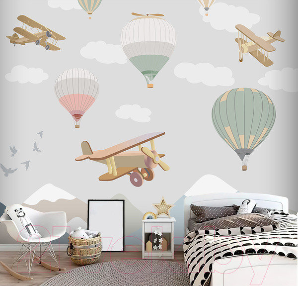 Изображение товара Фотообои листовые Vimala Детские самолеты (270x300)