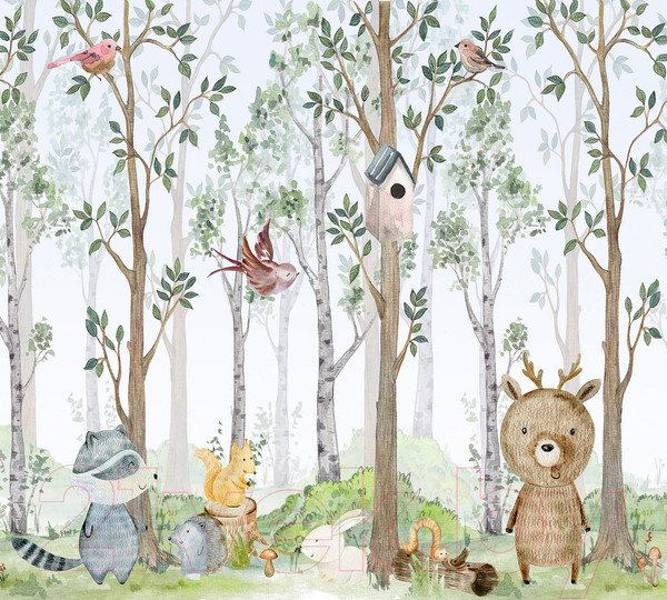 Изображение товара Фотообои листовые Vimala Звери на лужайке (270x300)