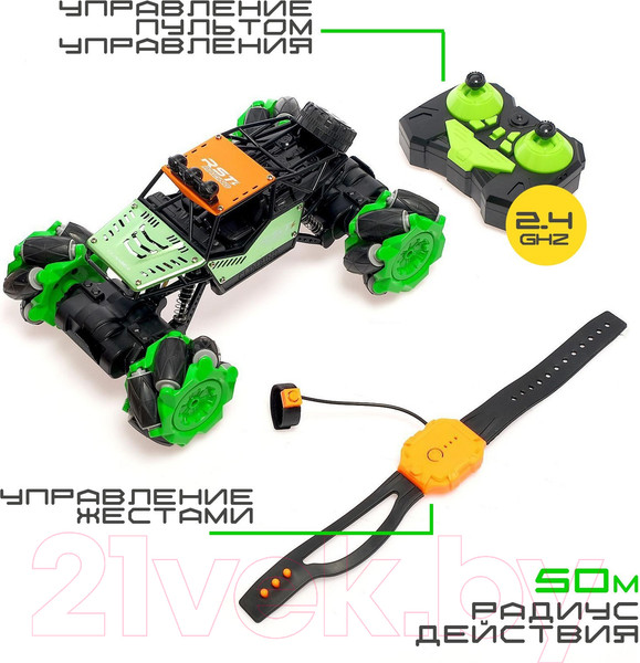 Изображение товара Радиоуправляемая игрушка Sima-Land Джип-акробат / 5187464 (зеленый)