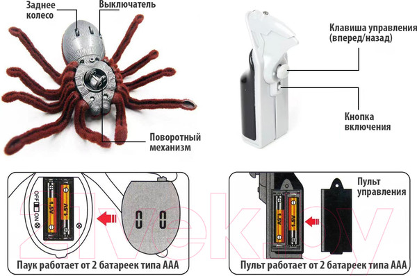 Изображение товара Игрушка на пульте управления Woow Toys Паук Тарантул / 4177591