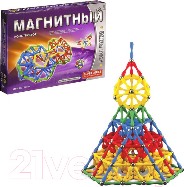 Изображение товара Конструктор магнитный Sima-Land Суперсерия / 465802