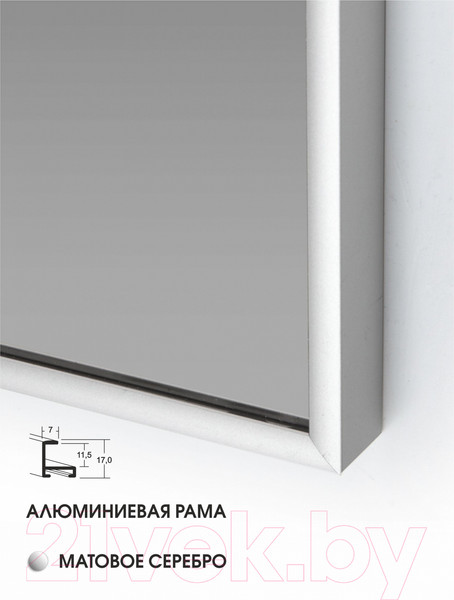 Изображение товара Зеркало Алмаз-Люкс ЗП-149 (60x80см, с подсветкой, в алюминиевой раме)