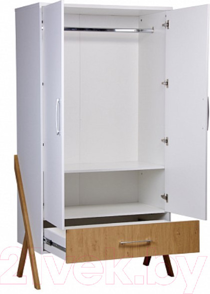 Изображение товара Шкаф Polini Kids Porto 3100 / 0002573.163 (белый/дуб каменный)