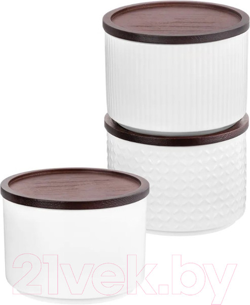 Изображение товара Набор емкостей для хранения Elan Gallery Микс / 540748 (3шт, белый)