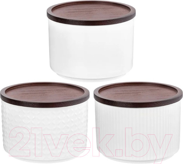 Изображение товара Набор емкостей для хранения Elan Gallery Микс / 540748 (3шт, белый)