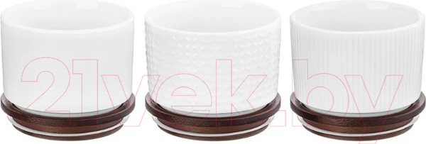 Изображение товара Набор емкостей для хранения Elan Gallery Микс / 540748 (3шт, белый)