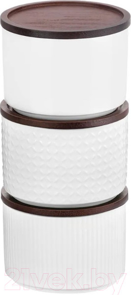 Изображение товара Набор емкостей для хранения Elan Gallery Микс / 540748 (3шт, белый)