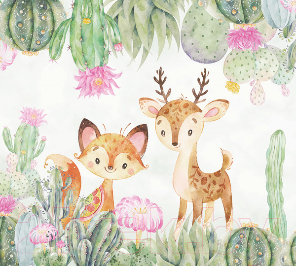 Изображение товара Фотообои листовые Vimala Кактусы и животные (270x300)