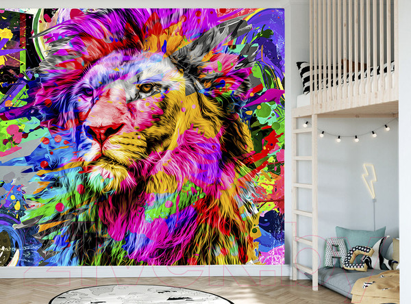 Изображение товара Фотообои листовые Vimala Лев в красках (270x300)