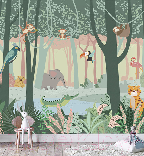 Изображение товара Фотообои листовые Vimala Лес с животными (270x300)