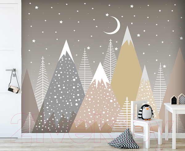 Изображение товара Фотообои листовые Vimala Ночные коричневые горы (270x300)