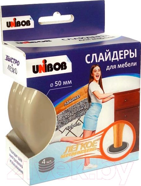 Изображение товара Протектор для мебели Unibob 49769 (4шт, бежевый)