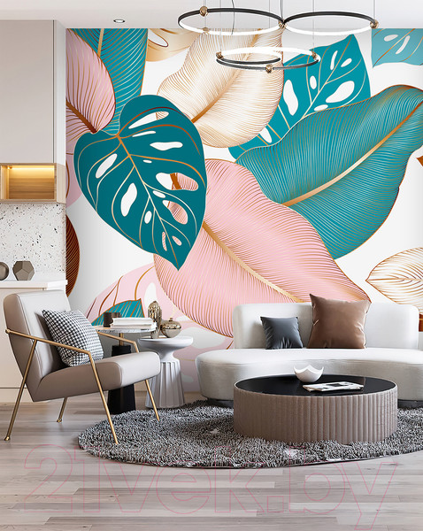 Изображение товара Фотообои листовые Vimala Рисованные листья 7 (270x300)