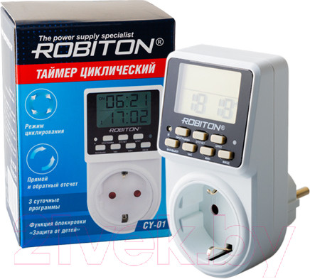 Изображение товара Розетка с таймером Robiton CY-01 циклический / БЛ18102