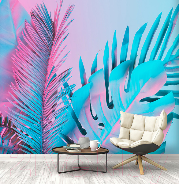 Изображение товара Фотообои листовые Vimala Неоновые листья (270x300)