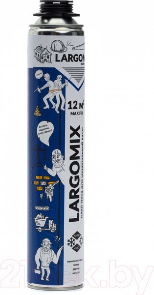 Изображение товара Клей-пена Largomix Max Fix Всесезонная для теплоизоляции (820мл)