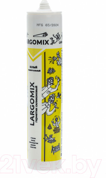 Изображение товара Герметик силиконовый Largomix Универсальный (280мл, белый)