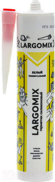 Изображение товара Герметик силиконовый Largomix Универсальный (280мл, белый)