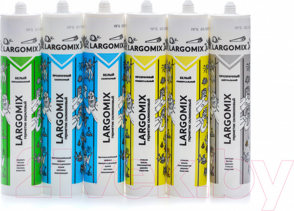 Изображение товара Герметик силиконовый Largomix Универсальный (280мл, белый)