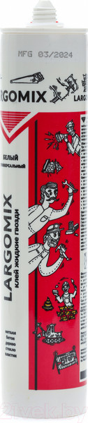 Изображение товара Жидкие гвозди Largomix Универсальные акриловые (280мл, белый)