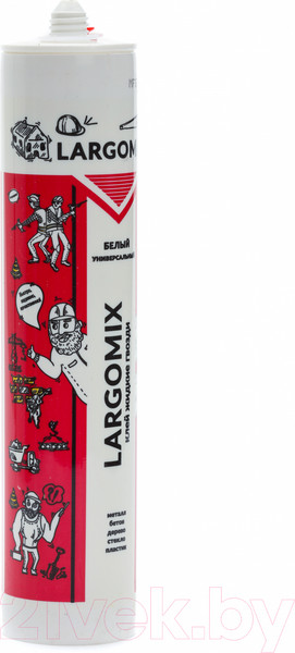Изображение товара Жидкие гвозди Largomix Универсальные акриловые (280мл, белый)