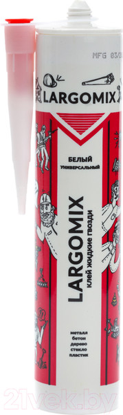 Изображение товара Жидкие гвозди Largomix Универсальные акриловые (280мл, белый)