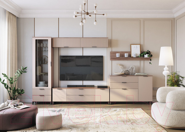 Изображение товара Тумба MLK Тоскана ТВ 2 ящ. 2 дв. (дуб табачный/бисквит)