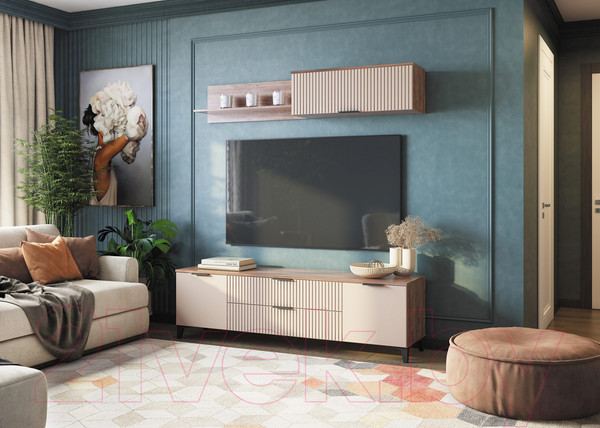 Изображение товара Тумба MLK Тоскана ТВ 2 ящ. 2 дв. (дуб табачный/бисквит)