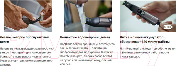 Изображение товара Триммер Philips OneBlade QP6551/15