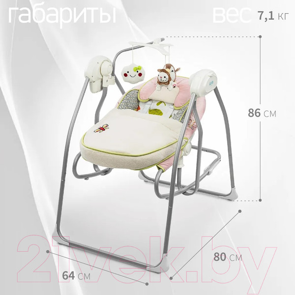 Изображение товара Качели для новорожденных Nuovita Migliore (зеленая роза)