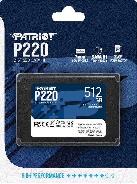 Изображение товара SSD диск Patriot P220 512GB (P220S512G25)