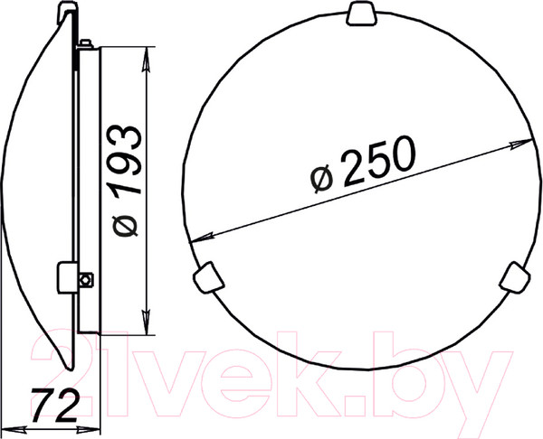Изображение товара Потолочный светильник Элетех Ассоль 250 НПБ 01-60-130 М15 / 1005204991 (белый матовый)