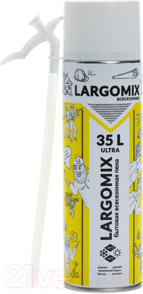 Изображение товара Пена монтажная Largomix Ultra Всесезонная бытовая (480мл)