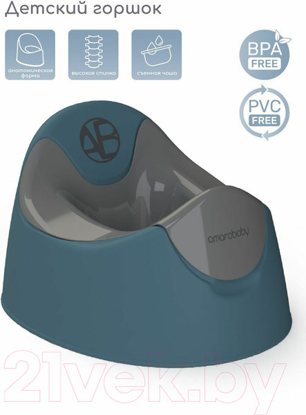 Изображение товара Детский горшок Amarobaby Bonny / AB221104B/18 (бирюзовый)