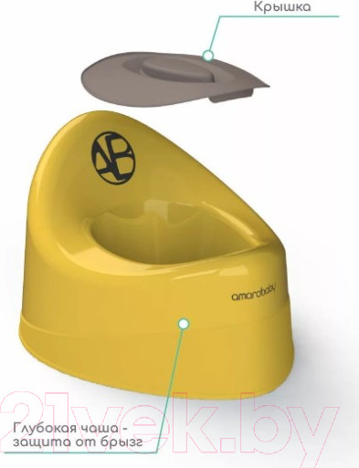 Изображение товара Детский горшок Amarobaby Fort с крышкой / AB221102F/04 (желтый)
