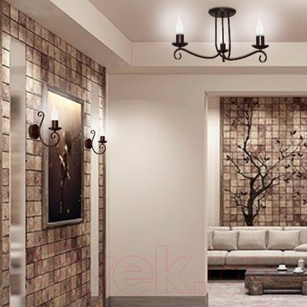 Изображение товара Люстра Элетех Вилла 131 НПБ 01-3х60-199 Е27 / 1005404575 (коричневый матовый)