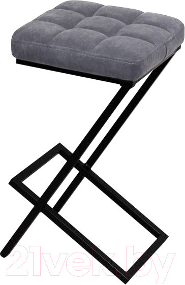 Изображение товара Табурет барный Древпром Лофт ДП3-14 полубарный (черный матовый/катания сильвер)