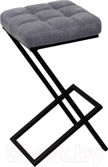 Изображение товара Табурет барный Древпром Лофт ДП3-14 полубарный (черный матовый/катания сильвер)