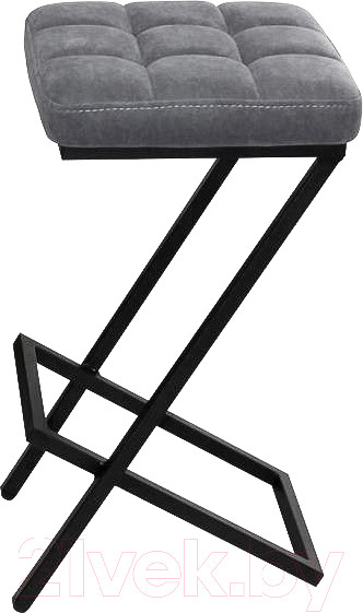 Изображение товара Табурет барный Древпром Лофт ДП3-14 полубарный (черный матовый/катания сильвер)