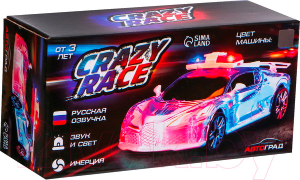Изображение товара Автомобиль игрушечный Автоград Crazy Race полиция / 7667646 (серый)