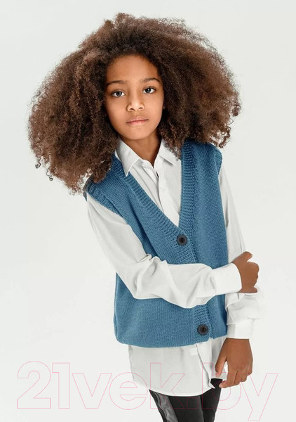 Изображение товара Жилет детский Amarobaby Knit Mild / AB-OD21-KNITM10/19-128 (голубой, р. 128)