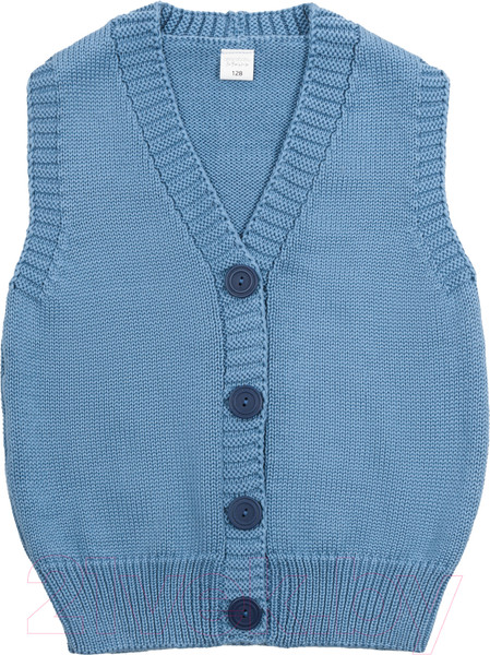 Изображение товара Жилет детский Amarobaby Knit Mild / AB-OD21-KNITM10/19-128 (голубой, р. 128)