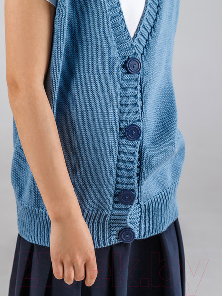 Изображение товара Жилет детский Amarobaby Knit Mild / AB-OD21-KNITM10/19-128 (голубой, р. 128)