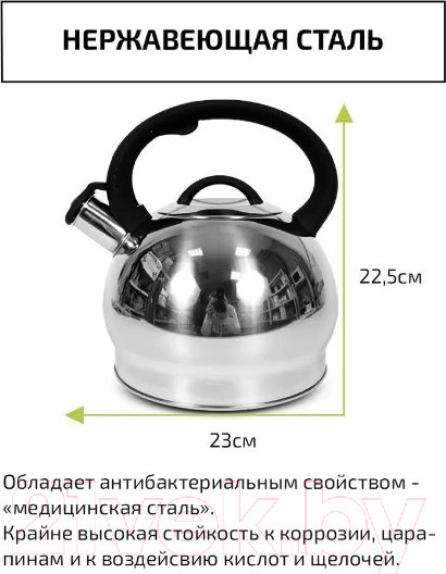 Изображение товара Чайник со свистком TimA WTK250