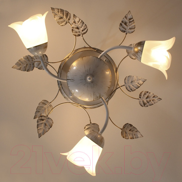 Изображение товара Люстра Элетех Глория 131 НПБ 01-3х60-111 Е14 / 1005402940 (белый/золото)