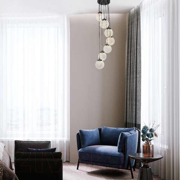 Изображение товара Потолочный светильник Элетех Гроздь 271 НСБ 01-7х25-102 G9 / 1005404103 (черный)