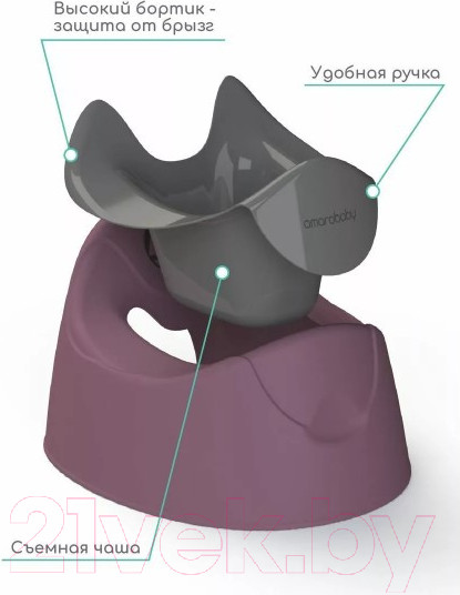 Изображение товара Детский горшок Amarobaby Bonny / AB221104B/22 (фиолетовый)