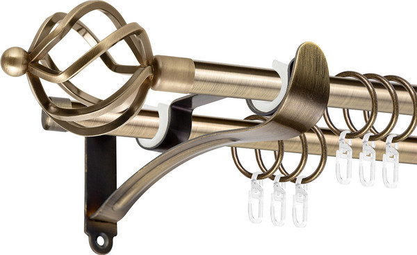 Изображение товара Карниз для штор АС ФОРОС Prime D16Г/16Г + наконечники Булава (3м, антик)